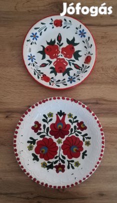 2db retro Kispesti Gránit kézzel festett dísztányér - falitányér