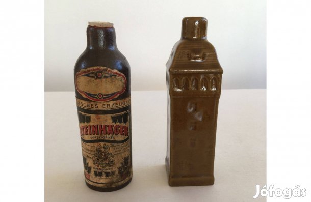 2db retro, kerámia, mini italos üveg