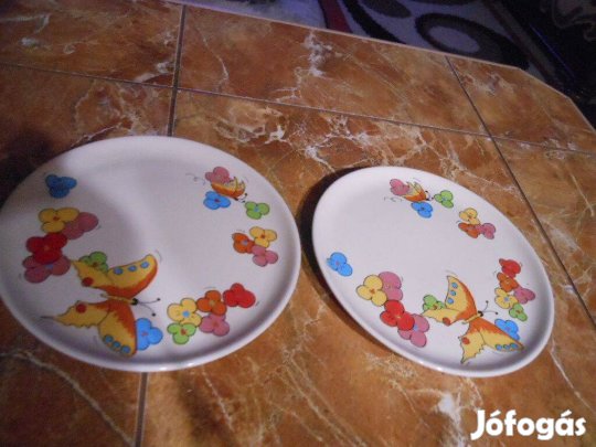 2db ú jszínes lepkés kerámia mikrózható gyerektányér