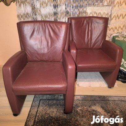 2db valódi bőr fotel 