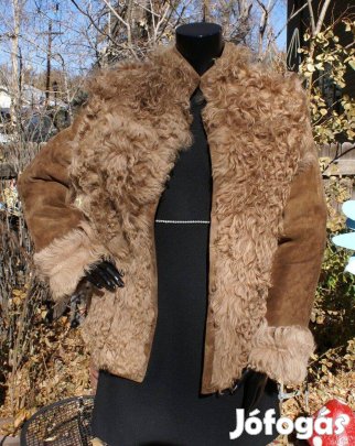 2in1 mindkét oldalán hordható valódi szőrme velúr bőr irha kabát bunda