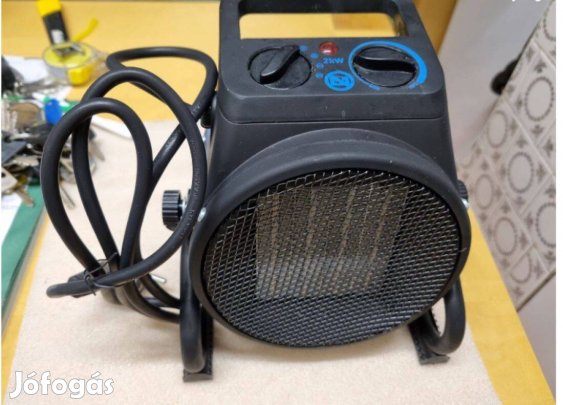 2kW-os termosztátos elektromos fűtőtest, 2 fokozatú hőlégbefúvó