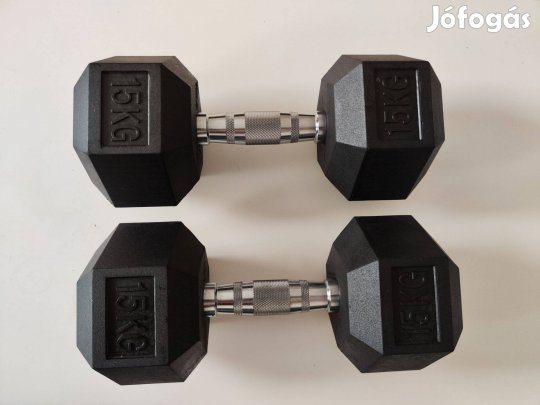 2x15kg Hexa gumírozott kézisúlyzó, vadonatúj!