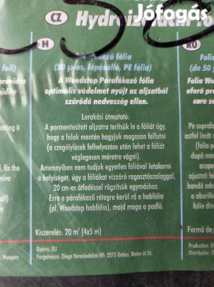 2x20 m2 párafékező fólia