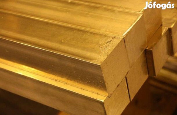 30*30/ 3000 Sárgaréz négyzet rúd, eladó, új, számlával. Sárgaréz négyz