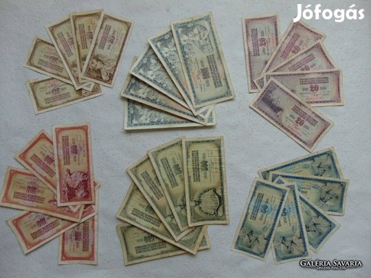 30 darab dinár bankjegy LOT ! Használt bankjegyek Kép szerint