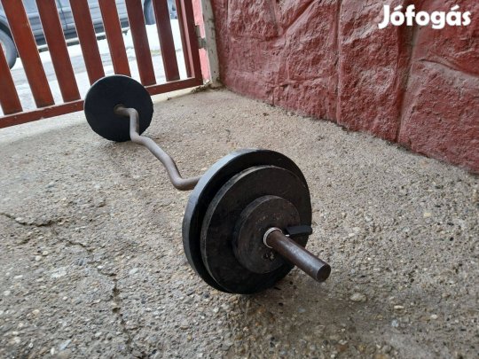 30 kg francia rudas súlyzó készlet vas súlyok rúd súlytárcsa súly