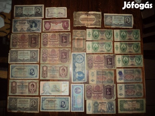 31 db. régi papírpénz