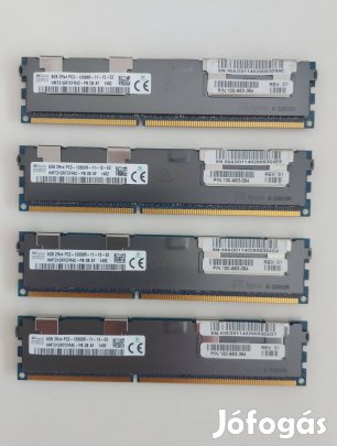 32GB (4x8GB) Sk Hynix DDR3 1600MHz PC3-12800R ECC memória modulok