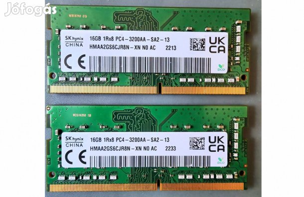 32 GB (2x16GB) DDR4 notebook SO-DIMM memória (használt)