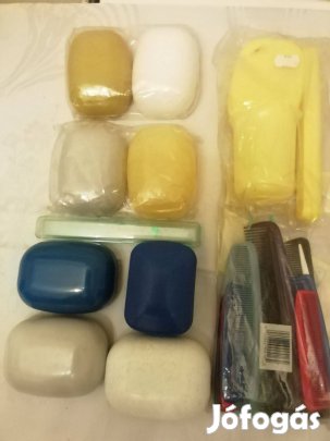 32 db. retró fürdőszobai csomag,fésű,szappantartó,fogkefetartó,pohár