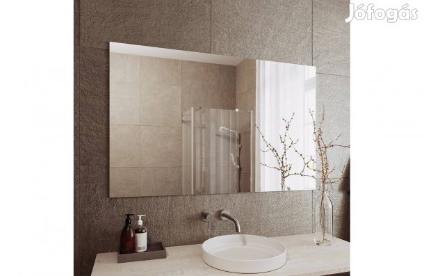 337 - Új! Fürdőszoba tükör 16mm fehér hátlappal, 111 x 70 cm