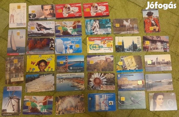33 db régi telefonkártya eladó magyar, szlovák, görög (19962002)