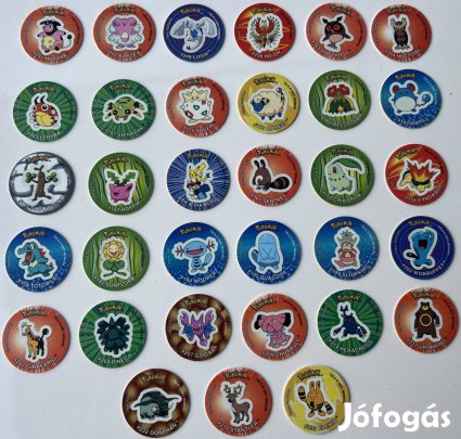 33db Régi Magyar Nyelvű Világító Pokemon Tazo (Teljes Szett) egyben el