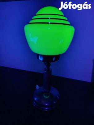 34.5cm magas E27 Uránium üveg uránüveg antik asztali lámpa tejsodó