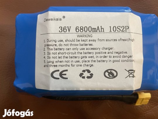 36V/6.8Ah új lithium akkumlator pl elektromos kerékpárba