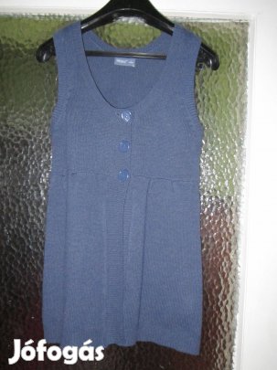 36/38-as kék kötött gombos mellény