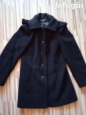 36-os fekete, női, szövetkabát