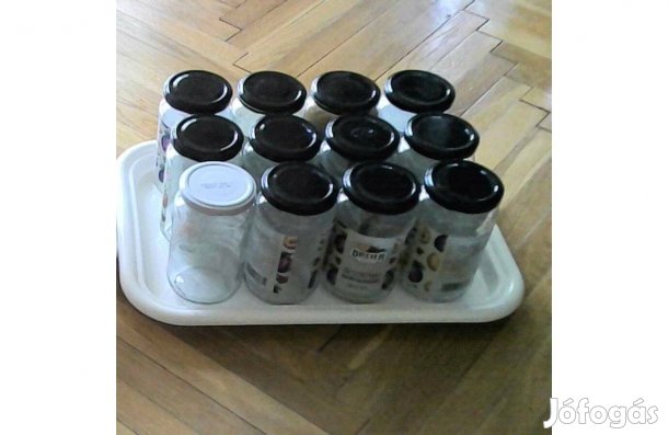 370 ml TO63 befőttes konzerves üveg + tető (20 db) 130 Ft/db