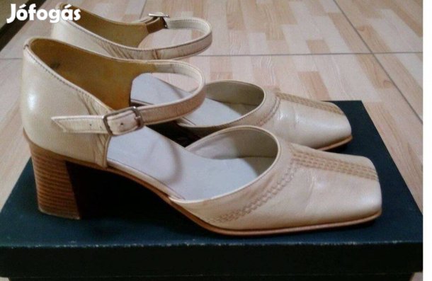 37,5 38 Bőr alkalmi körömcipő Sebastiano 1x viselt