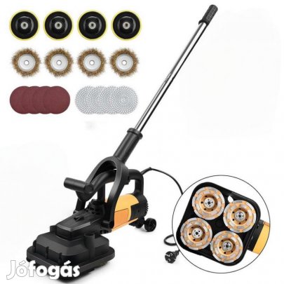 3800 W betoncsiszoló gép nyéllel, betonmaró  4 fejes