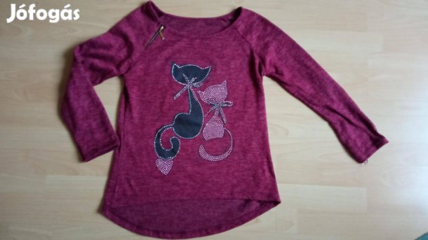 38-40 női bordó cicás pulóver 800 Ft