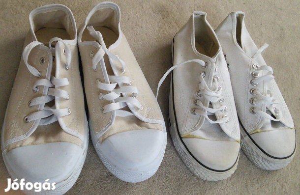 38-as 38 vászoncipő fehér tornacipő fűzős sportcipő cipő sport
