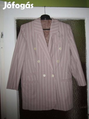 38-as csíkos zsebes bélelt könnyű blézer