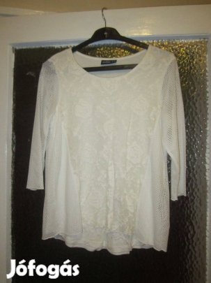 38-as csipkés 3/4-es ujjú törtfehér felső