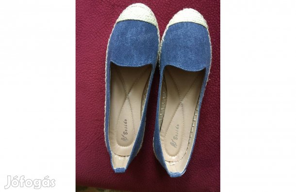 38-as kék farmer papucscipő (új)