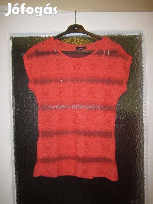 38-as lazacszínű csipkés felső