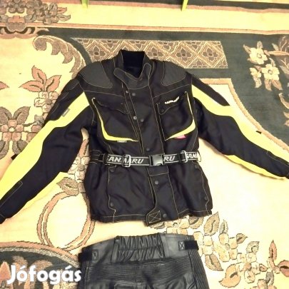 38-as motoros bőr nadrág és Sanmaru motoros dzseki