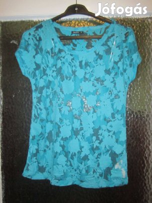 38-as türkiz csipke hatású felső