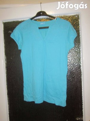 38-as türkizkék pamut rövid ujjú felső eladó