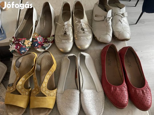 38-as új es használt bőrcipők , papucsok szandik