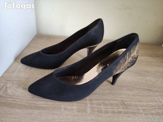 38-as új fekete/ arany női körömcipő