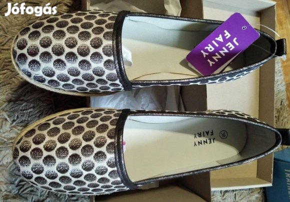 38-as vadiúj jenny fairy pöttyös ezüstös félcipő