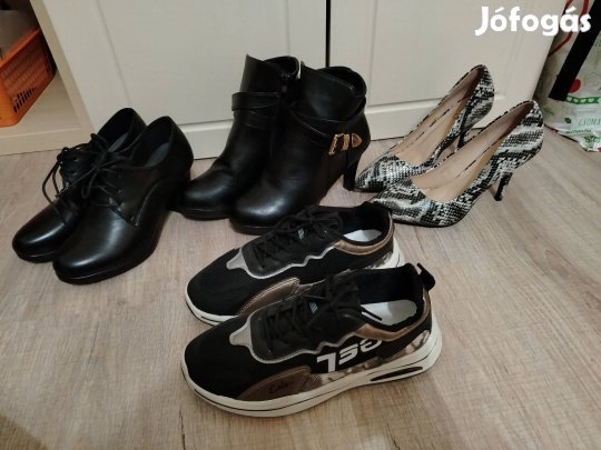 39-es női cipő csomag, új és újszerű állapotban 