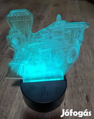 3D Vonatos LED több színű éjszakai fény, érintésvezérléssel Új