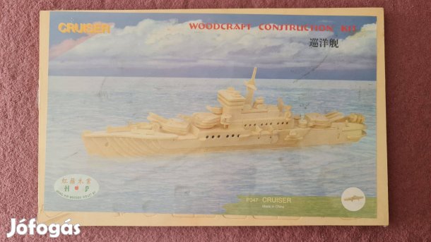 3D csatahajó (fa makett, összeállítható)