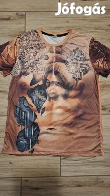 3D hatású tetovált meztelen férfi test póló