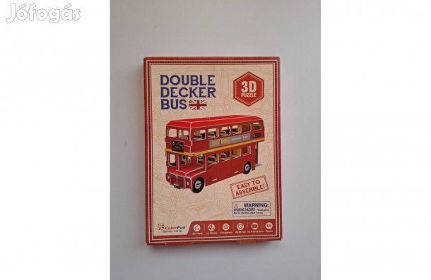 3D piros angol emeletes busz, double decker bus 66 db-os új