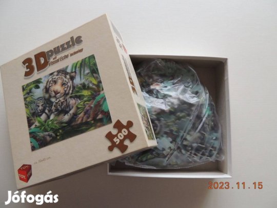 3D-s puzzle 500 db-os "Fehér tigrisek"