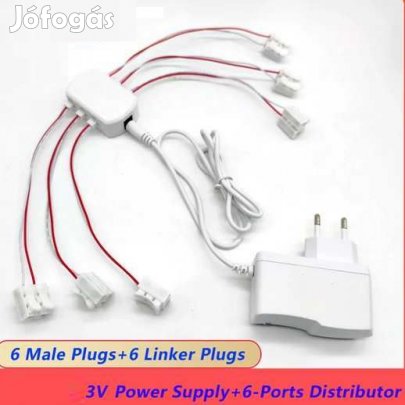 3V-os 1A-es táp 6-os elosztóval, Gyorscsatlakozókkal (4166)