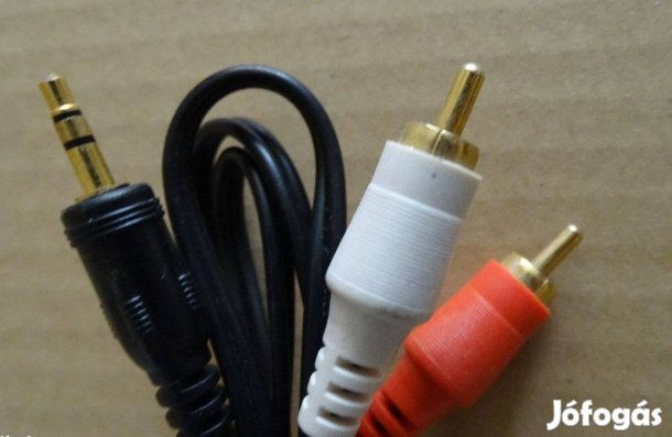 3,5 jack - 2 RCA kábel aranyozott csatlakozókkal