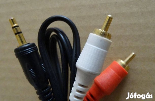 3,5 jack - 2 RCA kábel aranyozott csatlakozókkal