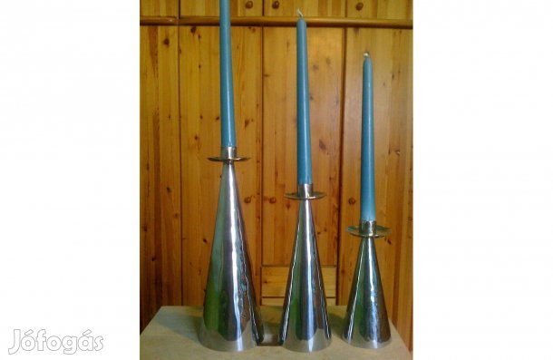 3-DB Gyertyatartó Nivat Aranyik GOA Kézi Készitésű Kovácsolt VAS Acél