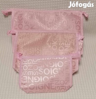 3 Darabos "Soigne" Cipzáras Neszeszer / Kozmetikai Táska Szett