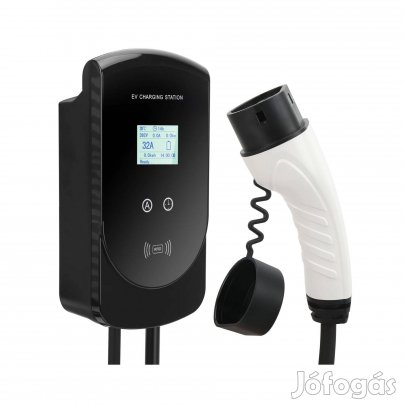 3 Fázisú Elektromos Autó Fali Töltő, 11kW (3x16A) 5m Type 2 Töltőkábel