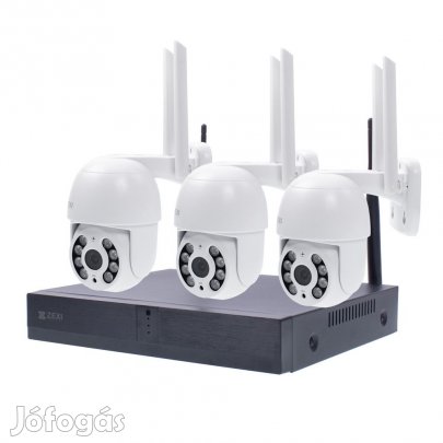 3 Kamers Kltri Wifi forgathat megfigyel rendszer 3MP, 8 csatorn